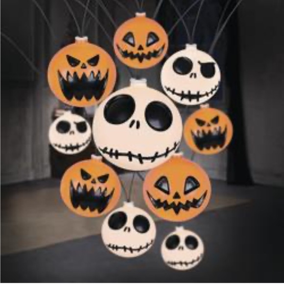 Disney Halloween Pumpkin and Skull Hanging Decor - Orange and White - Picture 10 of 10